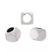 Perline cubiche 2.5 mm - Placcatura in argento antico x10