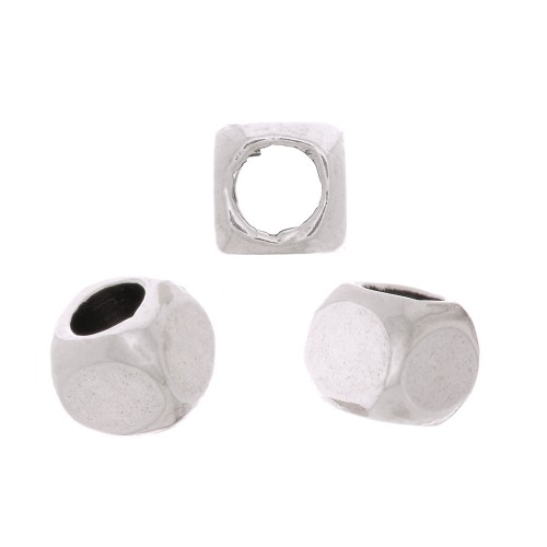 Perline cubiche 2.5 mm - Placcatura in argento antico x10
