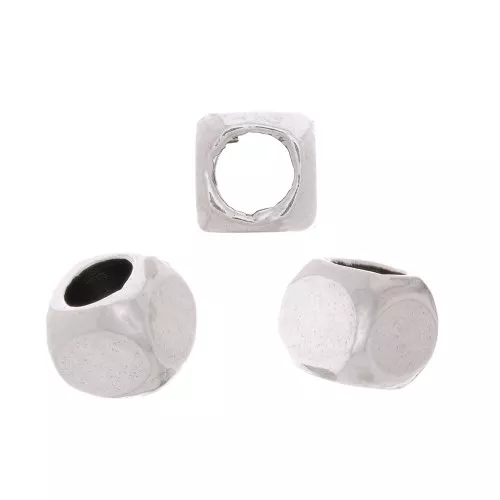 Perline cubiche 2.5 mm - Placcatura in argento antico x10