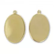 Pendente per cabochon a base piatta 40x30 mm - Dorato con oro fino x1