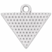 Ciondolo triangolo con occhio 14x16 mm - Placcatura argento antico x1