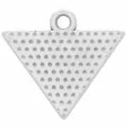 Ciondolo triangolo con occhio 14x16 mm - Placcatura argento antico x1