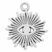 Ciondolo sole 17x15mm occhio per cabochon 1.8mm placcatura argento antico