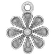 Pendente a forma di fiore lavorate 13.5 mm - Placcatura in argento antico x1|raw }}