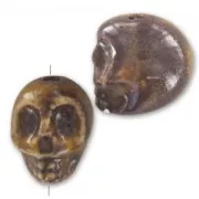 Teschio in ceramica mm. 13x11 mm Marrone x1