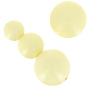 Assortimento di 26 perle tonde 8-10-14 mm e 2 cabochon in resina - Giallo pastello|raw }}