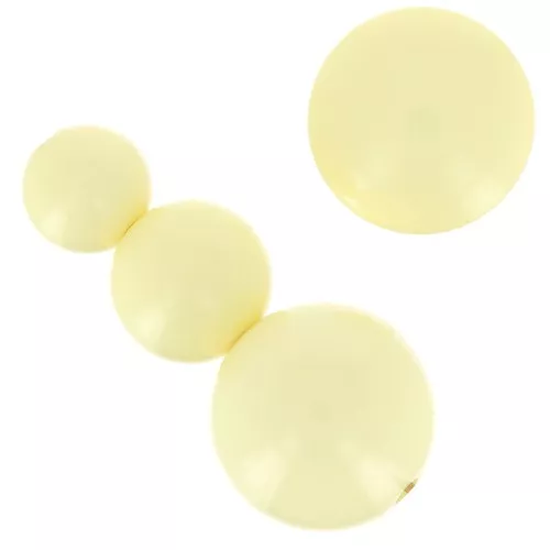 Assortimento di 26 perle tonde 8-10-14 mm e 2 cabochon in resina - Giallo pastello