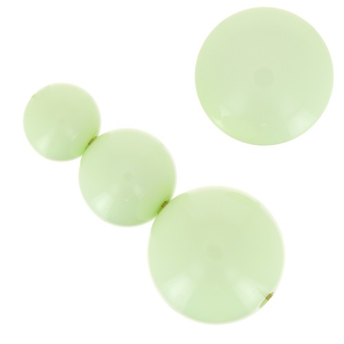 Assortimento di 26 perle tonde 8-10-14 mm e 2 cabochon in resina - Verde pastello