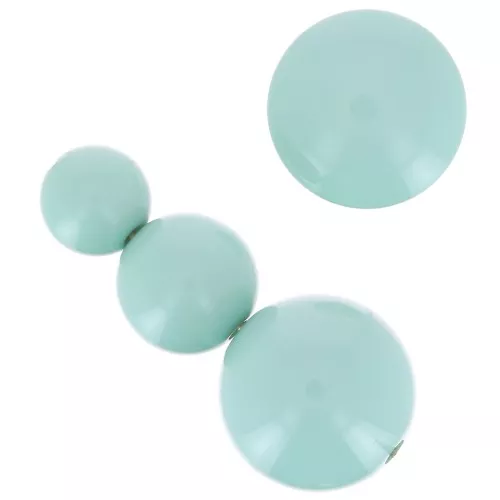 Assortimento di 26 perle tonde 8-10-14 mm e 2 cabochon in resina - Verde acqua