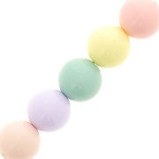 Assortimento di 36 perle tonde 8 mm in resina - Multicolore pastello|raw }}