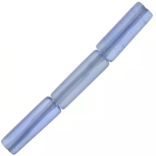 Perline tubolari di pietra gemma colorata 15x5 mm - Agata blu x5