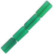 Perline a tubo di pietra gemma 10x5 mm - Onice verde x5