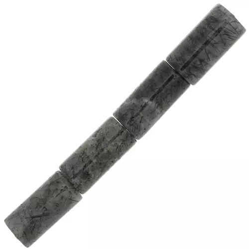Perline a tubo di pietra gemma 10x5 mm - Quarzo rutilo x5