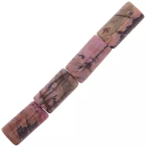 Perline a tubo di pietra gemma 10x5 mm - Rodonite x5