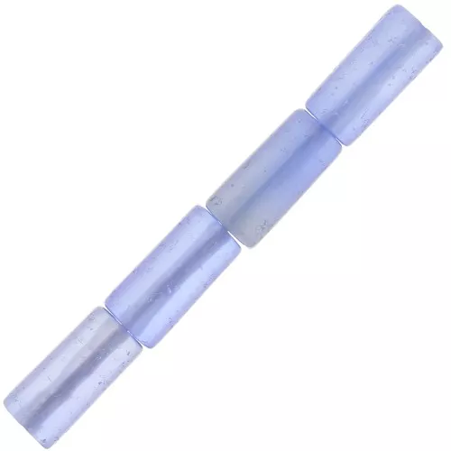 Perline tubolari di pietra gemma colorata 10x5 mm - Agata blu x5