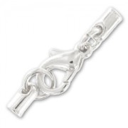 Chiusura moschettone Terminale per laccetti mm. 2 Placcatura argento fino|raw }}