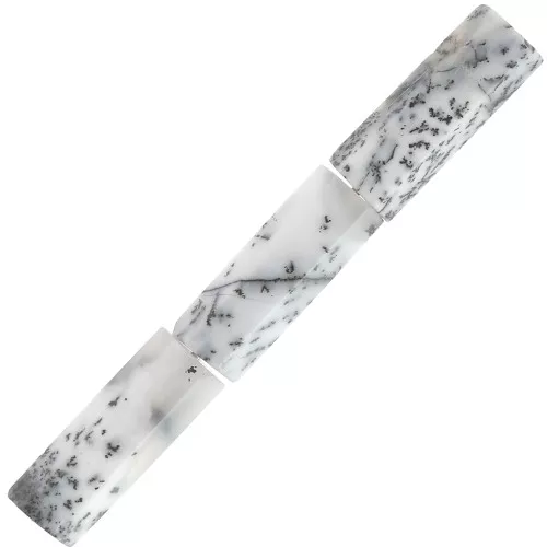 Perline a tubo sfaccettato in pietra gemma 15x5 mm - Dendrite x5