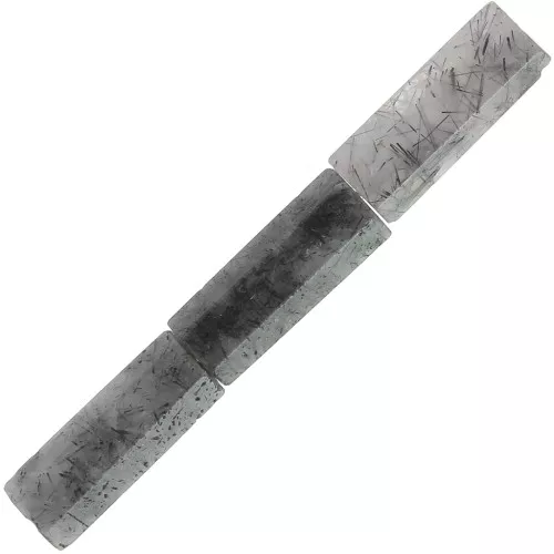 Perline sfaccettate in tubo di pietra gemma 15x5 mm - Quarzo rutilo x5