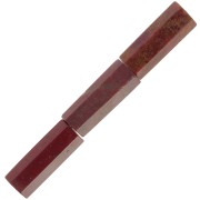 Perline sfaccettate in tubo di pietra gemma 15x5 mm - Diaspro rosso x5