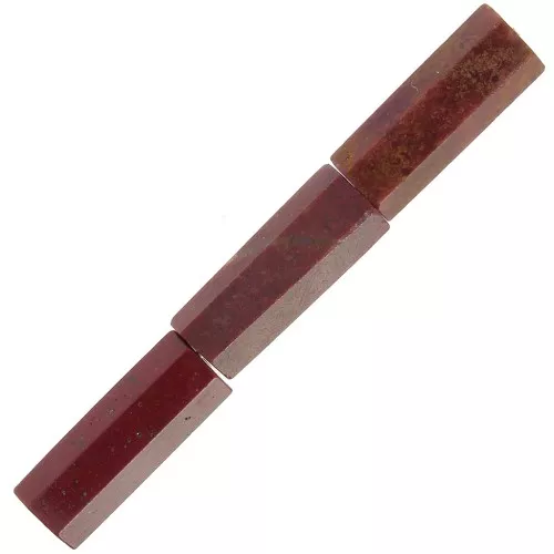 Perline sfaccettate in tubo di pietra gemma 15x5 mm - Diaspro rosso x5