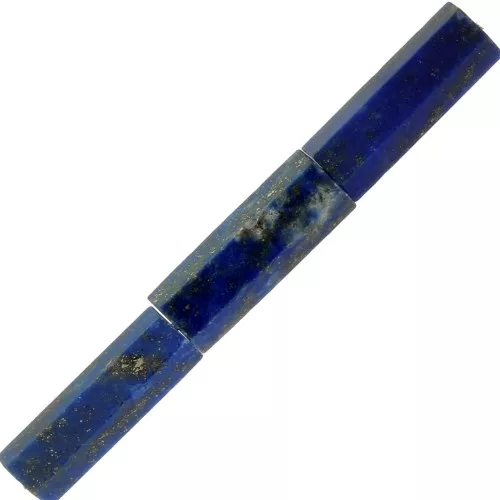Perline sfaccettate a tubo di pietra gemma 15x5 mm - Lapislazzuli x5