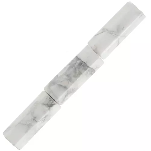 Perline a tubo sfaccettate in pietra gemma 15x5 mm - Howlite x5