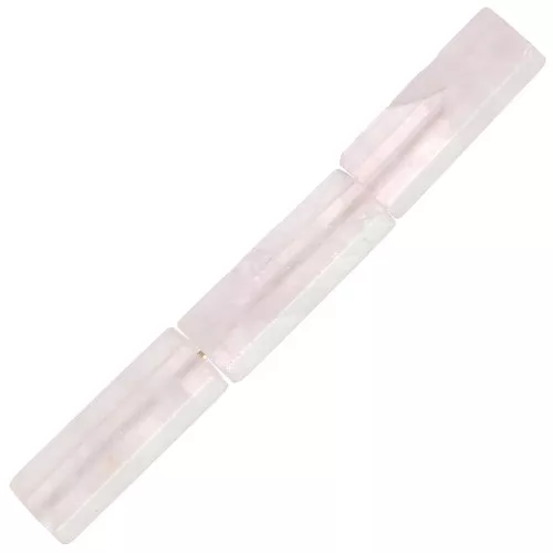 Perline sfaccettate in tubo di pietra preziosa 15x5 mm - Quarzo rosa x5