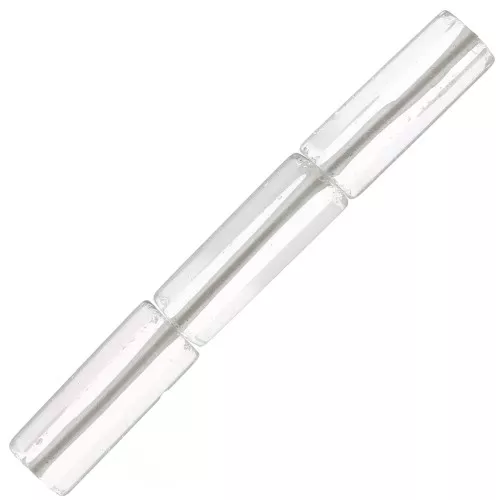 Perline a tubo sfaccettate 15x5 mm - Cristallo di rocca x5
