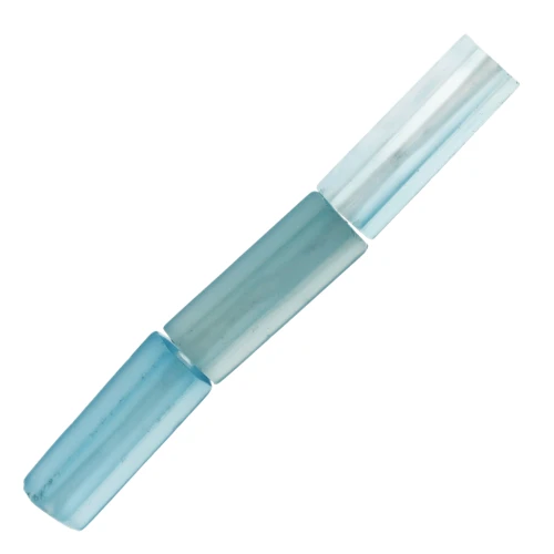 Perline sfaccettate in tubo di pietra preziosa 15x5 mm - Agata blu x5
