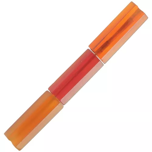 Perline sfaccettate in tubo di pietra preziosa 15x5 mm - Agata rossa x5