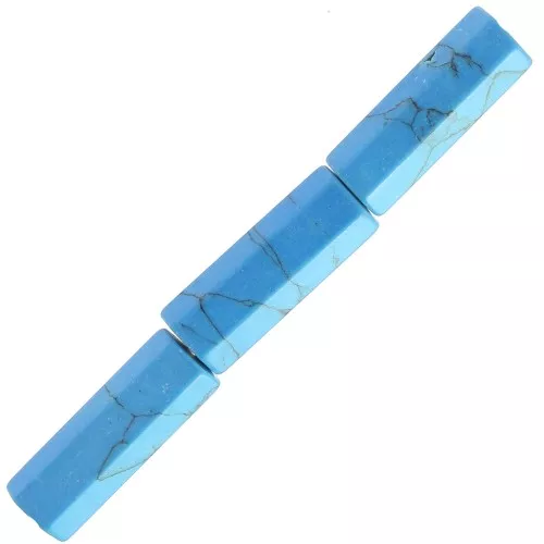 Perline sfaccettate in tubo di pietra preziosa 15x5 mm - Turchese d'imitazione x5