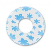 Donuts Millefiori mm. 22 Crystal fiori Aquamarine x1