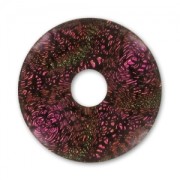 Donuts in vetro dicroico mm. 21 mm Light Amethyst/Jet x1