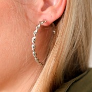 Orecchini a cerchio intrecciati 50 mm - Dorato x2