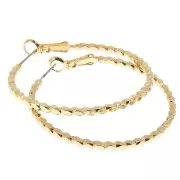 Orecchini effetto liscio 42 mm - Dorato x2