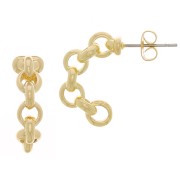 Orecchini effetto catena 20mm Dorato x2|raw }}