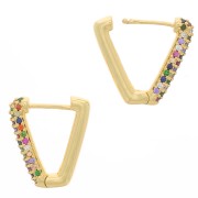 Monachelle forma design con Ossido di zirconio 18x16 mm - Dorato - Multicolore x2|raw }}