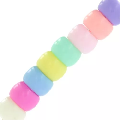 Perline a foro grande - Perline Pony - 9x6 mm Multicolore Pastello x50
