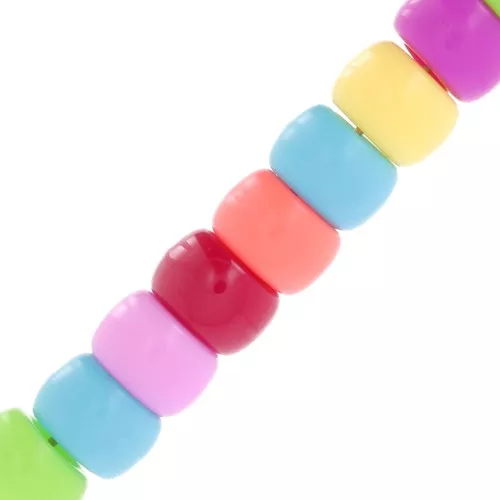Perline a foro grande - Perline Pony - 9x6 mm Multicolore x50