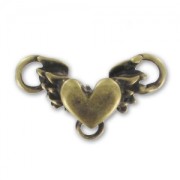Separatore cuore 3 anellini mm. 11x19 bronzo x1|raw }}