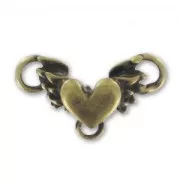 Separatore cuore 3 anellini mm. 11x19 bronzo x1