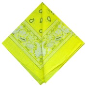 Giallo luminoso - Bandana 100% cotone - Cashmere - Giallo fluo x1 Bandana 100% cotone - Cashmere - Giallo fluo x1