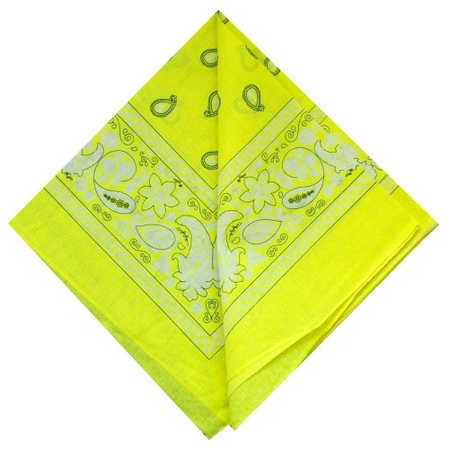 Bandana 100% cotone - Cashmere - Giallo fluo x1