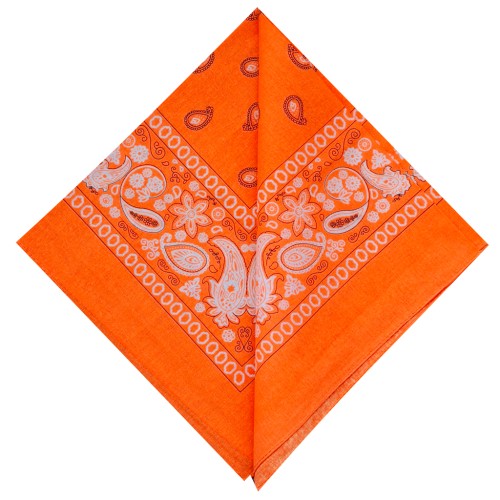 Bandana 100% cotone - Cashmere - Arancione fluo x1