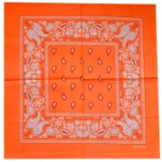 Bandana 100% cotone - Cashmere - Arancione fluo x1