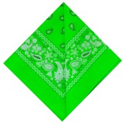 Verde luminoso - Bandana 100% cotone paisley - 53 x 53 cm - Verde fluo x1 Bandana 100% cotone paisley - 53 x 53 cm - Verde fluo x1