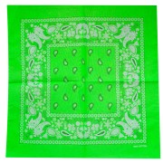 Bandana 100% cotone paisley - 53 x 53 cm - Verde fluo x1