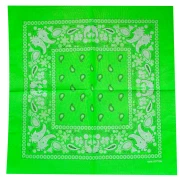 Bandana 100% cotone paisley - 53 x 53 cm - Verde fluo x1