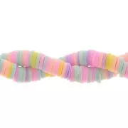 Perle rondelle in pasta polimerica Heishi 6x1 mm - Multicolore pastello x39cm