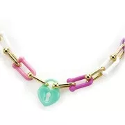 Catena maglia creativa 9 mm - Dorato x1m